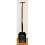 An E & W Lucas BR (L) restored fireman's shovel with oak handle