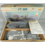 A boxed Lindberg 'PT 109' motorized plastic model construction kit, of a U.S. Navy torpedo boat,