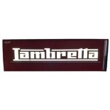 A steel and LED lit Lambretta sign, fabricated using 1.5mm mild steel, welded and smoothed joints,