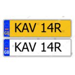 Cherished number KAV 14R, on a certificate of entitlement, valid until 10/05/2025, purchaser