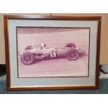 A Mike Hayselden single seat racing car photograph, size 33 x 48 cm