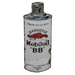 An advertising vitreous enamel Gargoyle Mobiloil BB oil can sign, 50 x 18 cm.