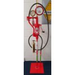 A vintage style Baelz American petrol pump, hand made and powder coated in Texaco colours, height