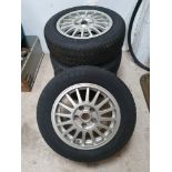 Set of 4 Audi 200 turbo alloy Ronal wheels, 6J x15 part no 447601025E, with 2 new and 2 part worn