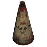 A vintage Mobil BB conical oil can, 54 x 24 cm.