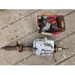 A Jowett Javelin gearbox, circa 1950-1952, rebuilt, together with a starter motor.