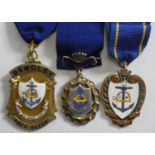 Three silver and enamel Bewdley Past Mayor and Mayoress badges and a Deputy Mayor badge