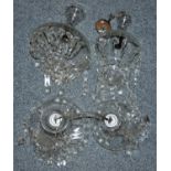 A set of four glass ceiling lights.