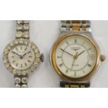 Longines, a ladies quartz date wristwatch and a Felca paste set manual wind wristwatch (2).