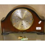 A Westminster chime manual wind mantle clock.