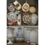 A collection of vases, lidded ginger jar, Royal Doulton bowl, Copeland tureen, masons chamber pot,