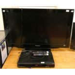 A Panasonic Viera LCD 37 inch television, together with a Panasonic DVD recorder (2).