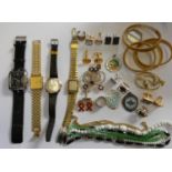 A Rotary gilt metal manual wind gentleman's wristwatch and other watches.