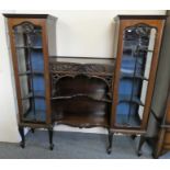 Edwardian two door mahogany display cabinet, 148 long x 156 cm tall.