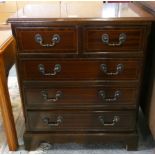 A inlaid mahogany 3 x 2 height chest of drawers, 63 x 73 cm.