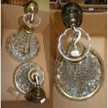 Three graduated cut glass chandeliers