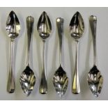 A silver set of six Hanoverian pattern grapefruit spoons, Sheffield 1928, 5.5 oz.