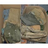 Military back packs and clothing