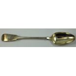 A Victorian silver fiddle pattern basting spoon, London 1849, initialled, length 31 cm, weight 4.5