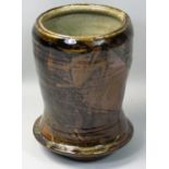 Charles Bound (b.1939), an abstract pattern stoneware vase, impressed mark, diameter 13.5cm,
