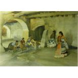 After William Russell Flint (1880-1969), Spanish ladies washing clothes, limited edition print by