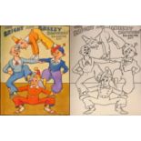 Ern Shaw(1891-1986), The Bright & Breezy Brothers Balancing Act, original artwork from The Variety