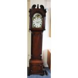 R. Brookhouse, Barton, a Victorian oak 8 day painted dial longcase clock, the 12" dial signed,