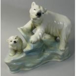 Jessica van Hallen for Dilford Studio Pottery, a model of a polar bear with its cub on a glacier, 24