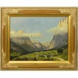 Fred Elwell R.A. (1870 - 1958), "Cortina D'Ampezzo, from the Park Hotel", signed lower left hand