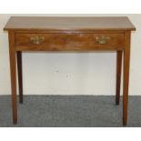 A Georgian mahogany side table, with frieze drawer, raised on square tapering legs, 87 x 43 x 70 cm.