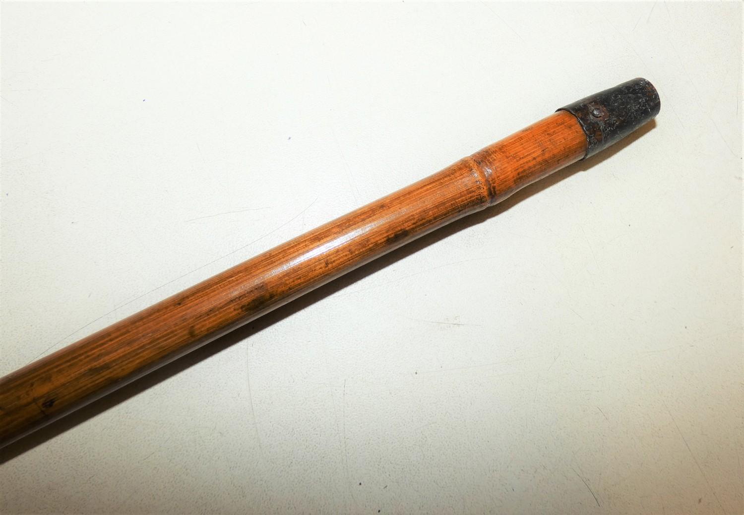 An early 20th century ivory topped bamboo cane, the handle carved and initialled M.P.R., length 88 - Image 4 of 4