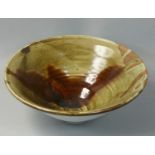 Charles Bound (b.1939), a large abstract pattern stoneware bowl, impressed mark, diameter 22cm.
