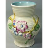 A Clarice Cliff for Newport Pottery Co., a baluster vase, My Garden pattern, shape no. 912, height