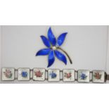 A Norwegian silver and enamel bracelet, by Bernard Meldal, stamped 925S, STERLING, monogram