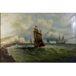 19th century English School, Fishing Boat of the the South Coast, signed indistinctly, oil on