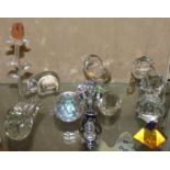 A collection of ten cut and moulded glass ware, including a Villeroy & Boch hippo, crystal cut glass