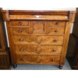 A Victorian mahogany Scottish chest of drawers, 135cm tall, 122cm long, 59cm deep.