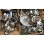 A quantity of electroplate, to include several tankards, teapot and various other items (2).