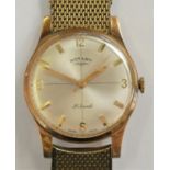 Rotary, a 9ct gold gentleman's manual wind wristwatch, with baton markings, metal bracelet