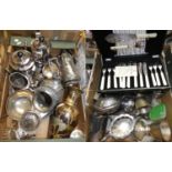 A quantity of electroplate, to include a tea and coffee pot and various other electroplated items (