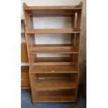 A pair of pine freestanding bookshelves, 198cm tall, 93cm wide, 32cm deep (2).