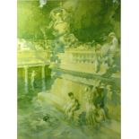 After William Russell Flint (1880-1969), bathers, limited edition print, blind stamp, signed in