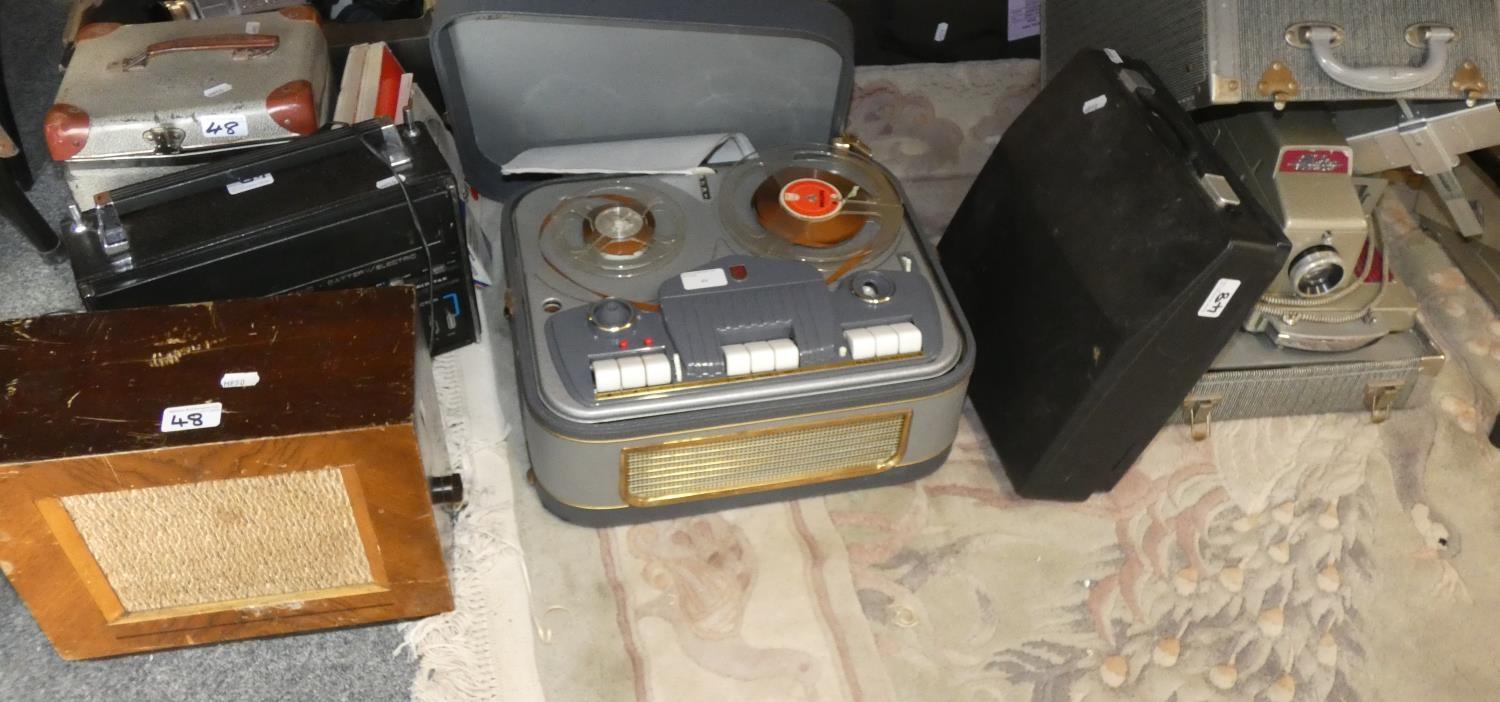Philips tape to tape recorder EL 3542, three cased projectors, cased typewriter and other items,