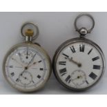 A silver W.H.Solly Mansfield pocket watch with subsidary dial, together with a O.H.N London