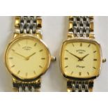 Two ladies Rotary gilt metal quartz wristwatches