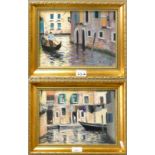 Nino Pippa, Jewish Ghetto Venice, signed oil on board, 23x30cm, with certificate and another by