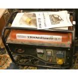 A Dyna-Bite 3.3KVA petrol generator model 70846, believed unused, with instruction manual
