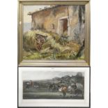 Haver, 20th century, French farmyard scene, St. Remy de Provence, dated May 1943, oil on board,