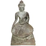 A large seated Buddha,