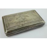 A Victorian silver snuff box, by Nathanial Mills, Birmingham 1840, of rectangular form with engine